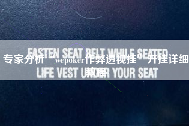 专家分析“wepoker作弊透视挂”开挂详细教程